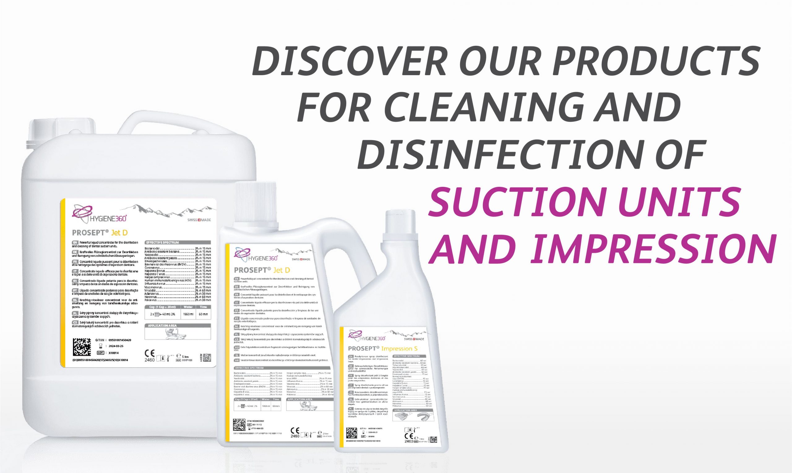 Suction Units, Impression Disinfectants and Cleaners